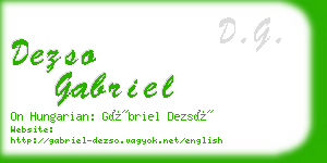 dezso gabriel business card